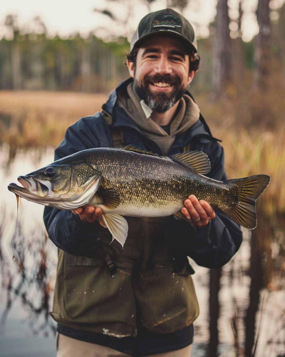 Un pêcheur portant un gros poisson