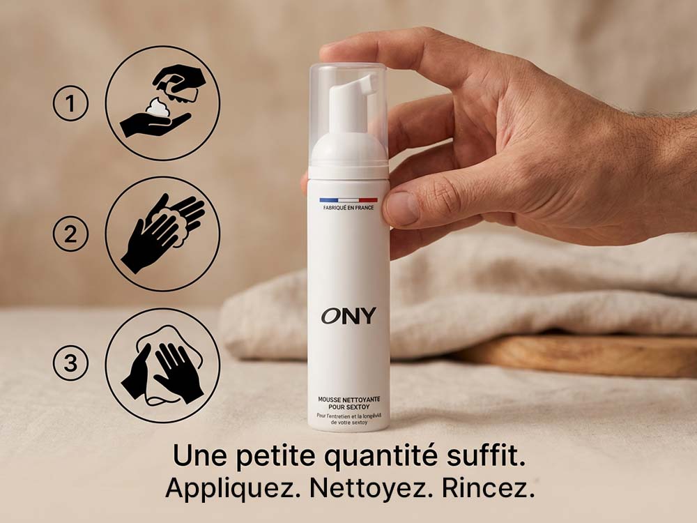Mousse nettoyante pour sextoy